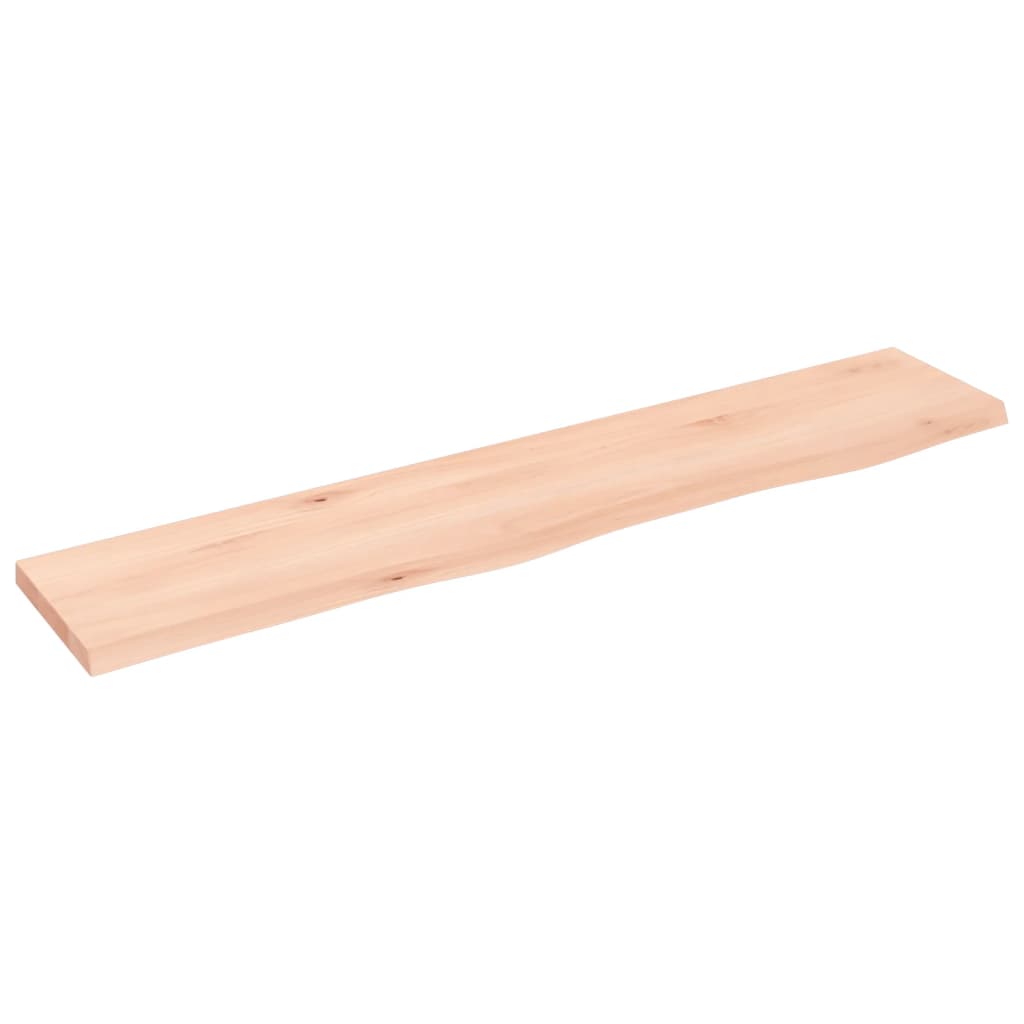 vidaXL Wall Shelf 100x20x2 cm Untreated Solid Wood Oak 2