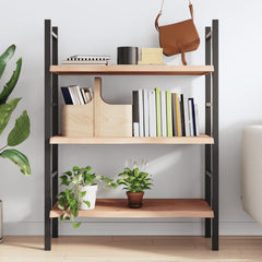 vidaXL Wall Shelf 100x40x(2-4) cm Untreated Solid Wood Oak 3