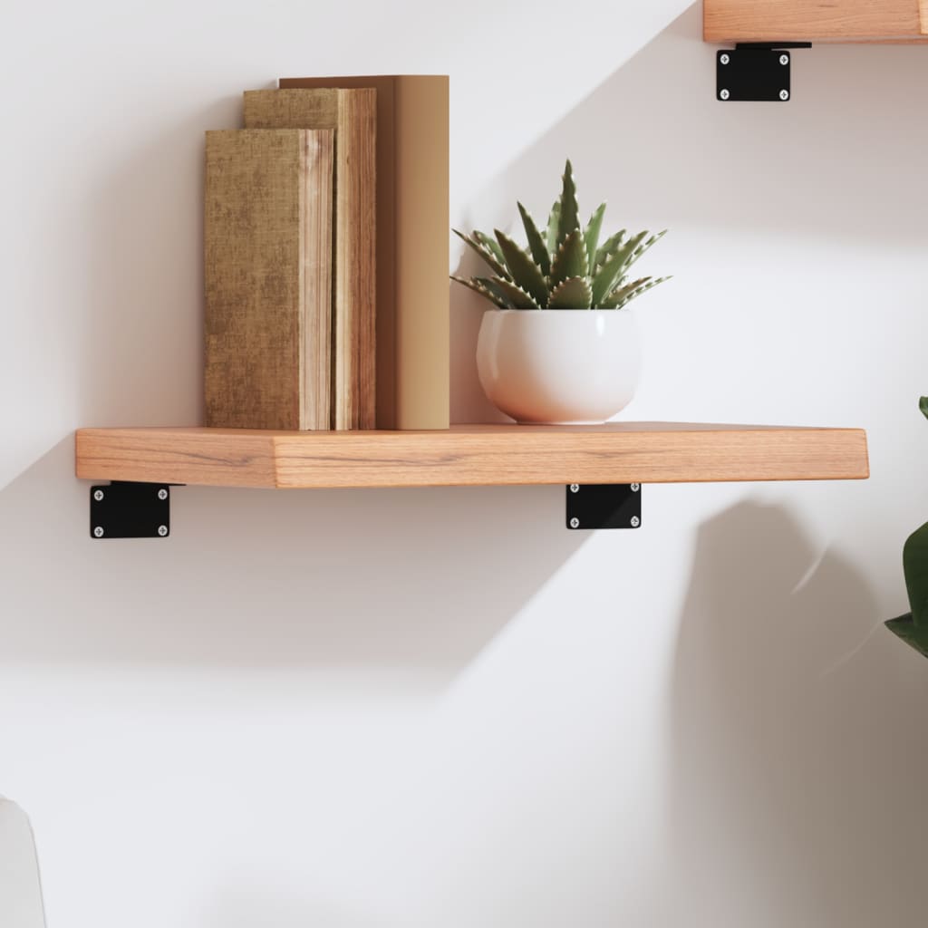 vidaXL Wall Shelf Light Brown 40x30x(2-4) cm Treated Solid Wood Oak 1