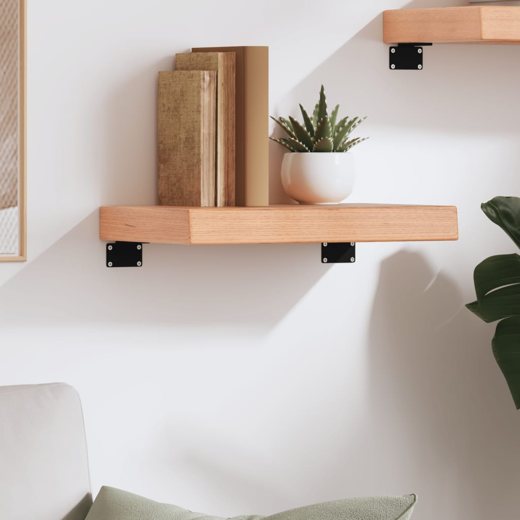 vidaXL Wall Shelf Light Brown 40x30x(2-6) cm Treated Solid Wood Oak 3