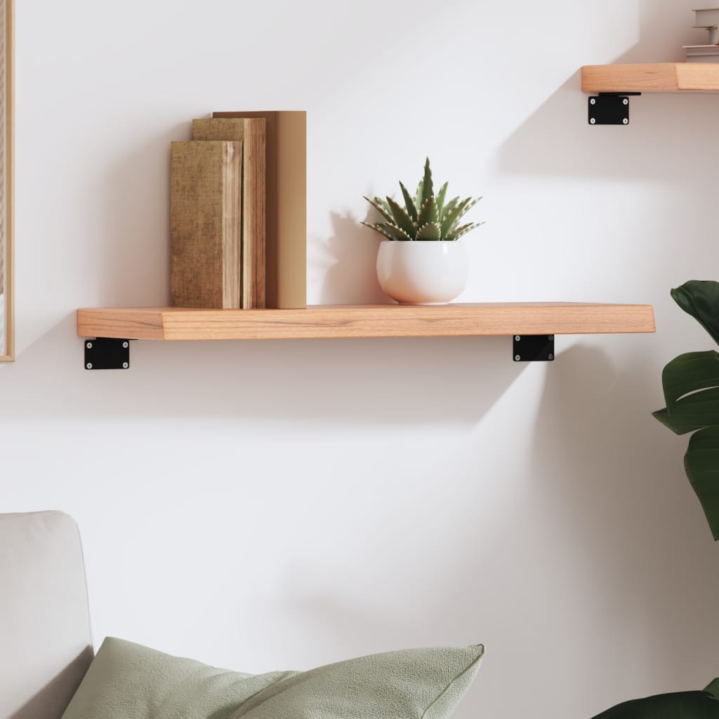 vidaXL Wall Shelf Light Brown 60x20x4 cm Treated Solid Wood Oak 3