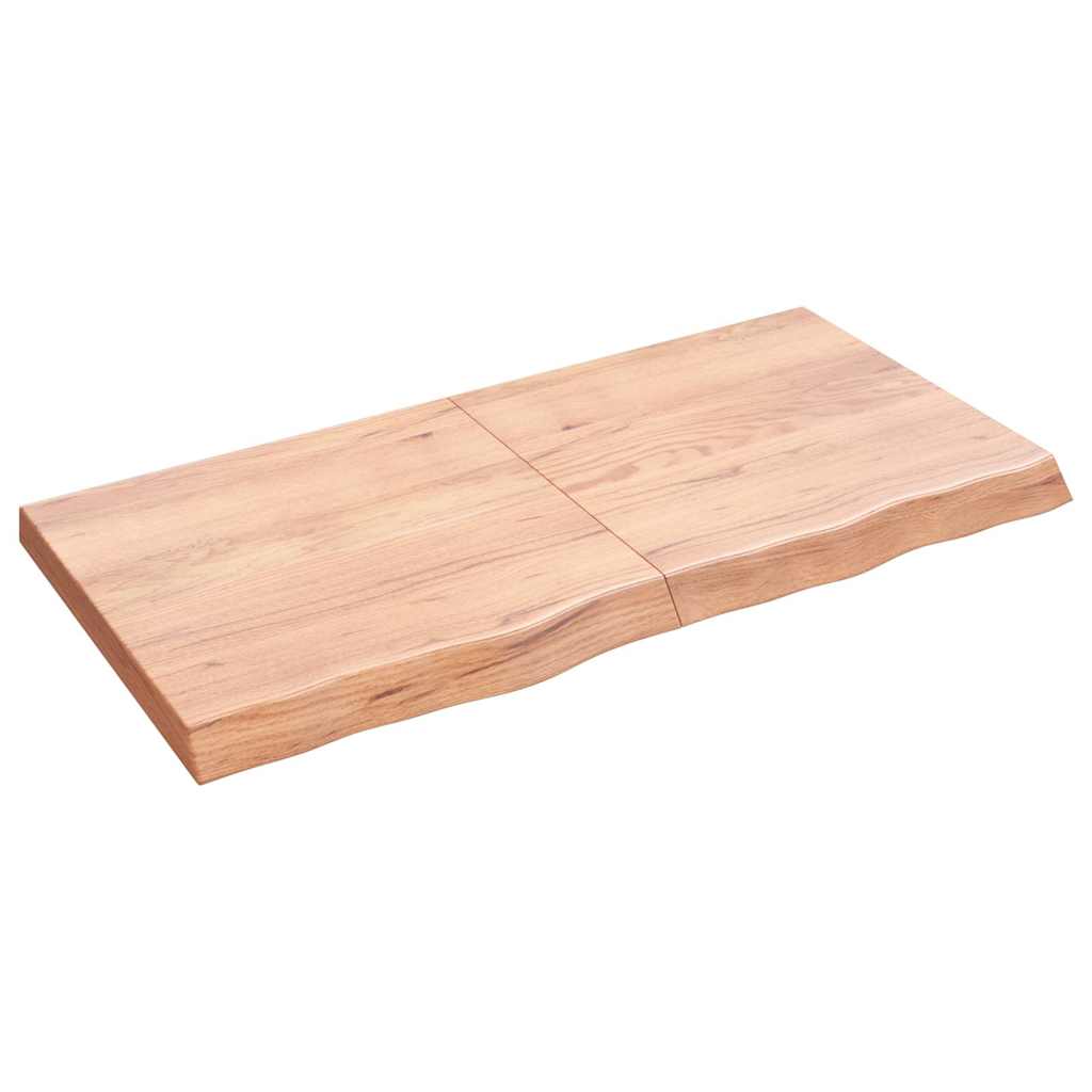 vidaXL Wall Shelf Light Brown 120x60x(2-6) cm Treated Solid Wood Oak 1