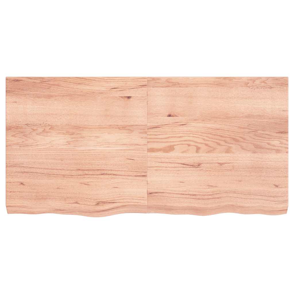 vidaXL Wall Shelf Light Brown 120x60x(2-6) cm Treated Solid Wood Oak 3
