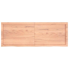 vidaXL Wall Shelf Light Brown 140x50x(2-6) cm Treated Solid Wood Oak 2