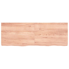 vidaXL Wall Shelf Light Brown 140x50x(2-6) cm Treated Solid Wood Oak 3