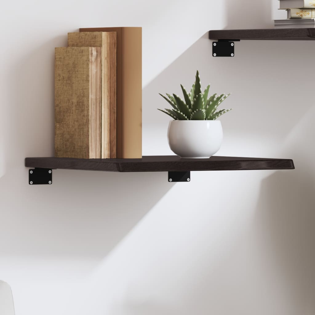 vidaXL Wall Shelf Dark Brown 40x40x2 cm Treated Solid Wood Oak 1