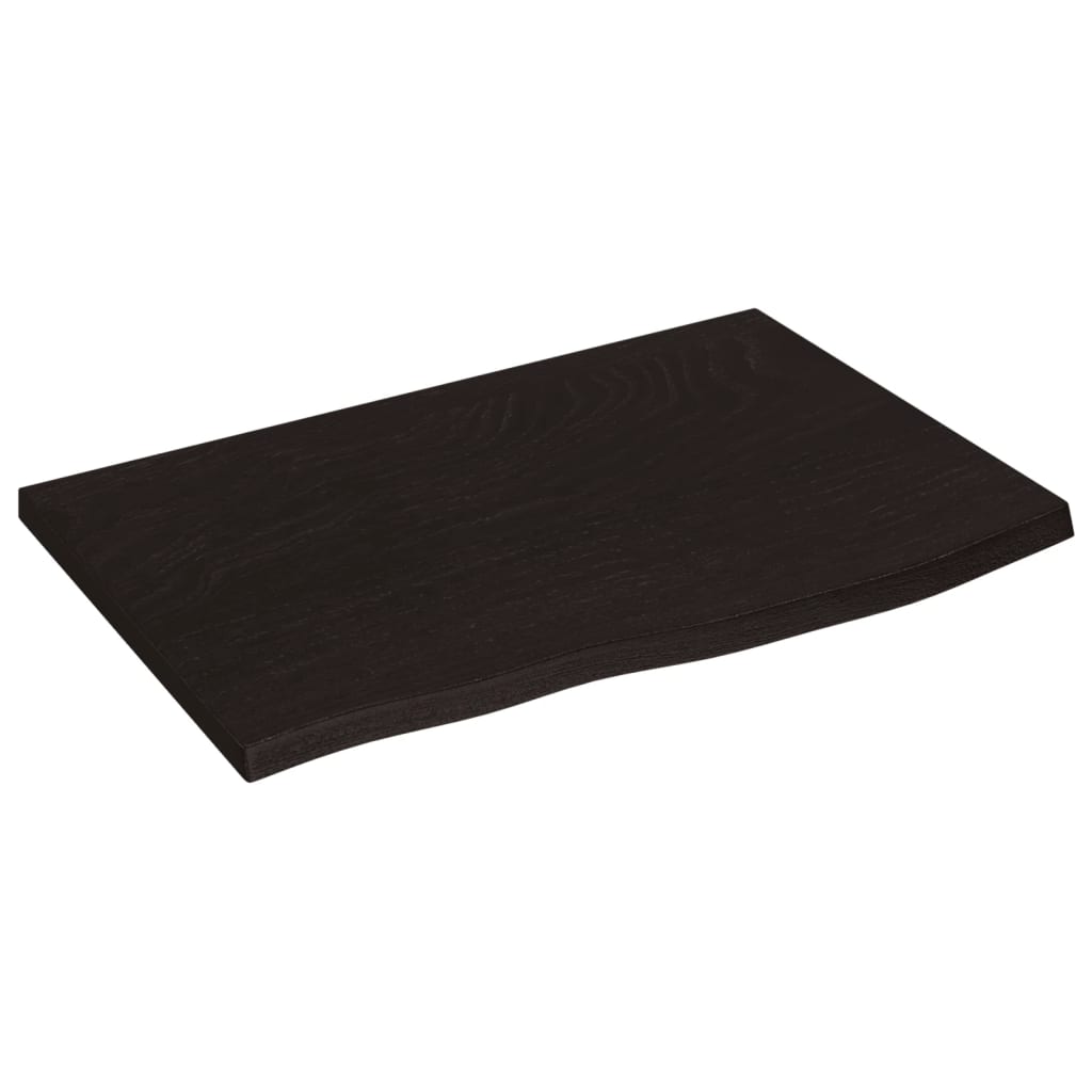 vidaXL Wall Shelf Dark Brown 60x40x2 cm Treated Solid Wood Oak 2