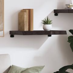 vidaXL Wall Shelf Dark Brown 60x40x(2-6) cm Treated Solid Wood Oak 3