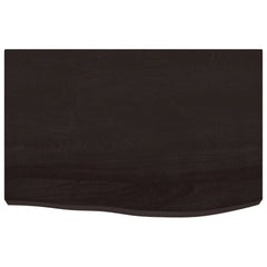 vidaXL Wall Shelf Dark Brown 60x40x(2-6) cm Treated Solid Wood Oak 4