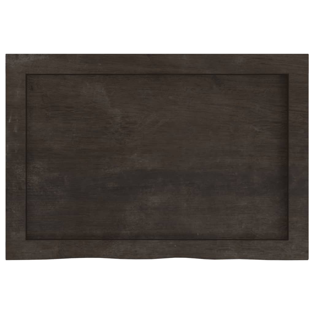 vidaXL Wall Shelf Dark Brown 60x40x(2-6) cm Treated Solid Wood Oak 5