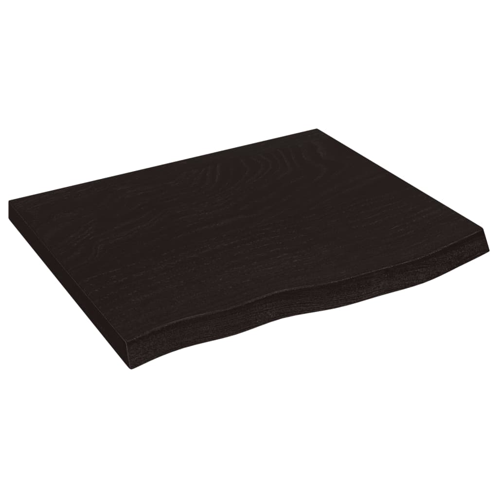 vidaXL Wall Shelf Dark Brown 60x50x(2-4) cm Treated Solid Wood Oak 2