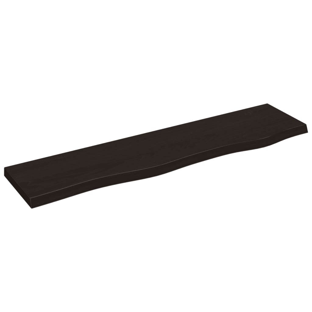 vidaXL Wall Shelf Dark Brown 80x20x2 cm Treated Solid Wood Oak 2