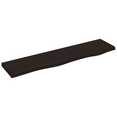 vidaXL Wall Shelf Dark Brown 80x20x2 cm Treated Solid Wood Oak 2
