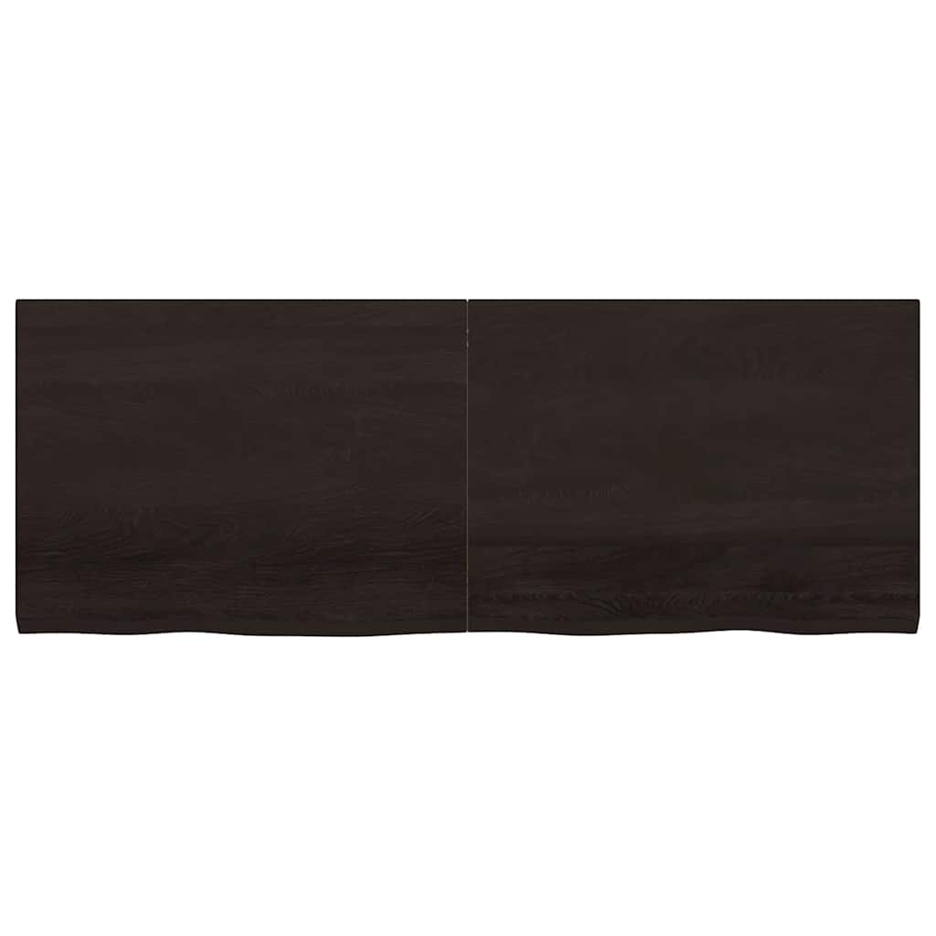 vidaXL Wall Shelf Dark Brown 160x60x(2-4) cm Treated Solid Wood Oak 3