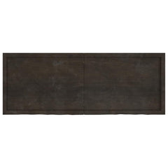 vidaXL Wall Shelf Dark Brown 160x60x(2-6) cm Treated Solid Wood Oak 2