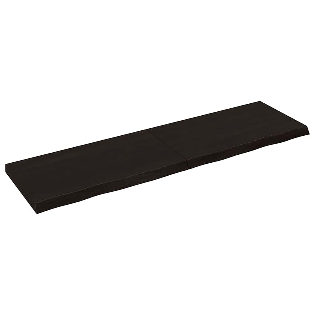vidaXL Wall Shelf Dark Brown 180x50x(2-6) cm Treated Solid Wood Oak 1