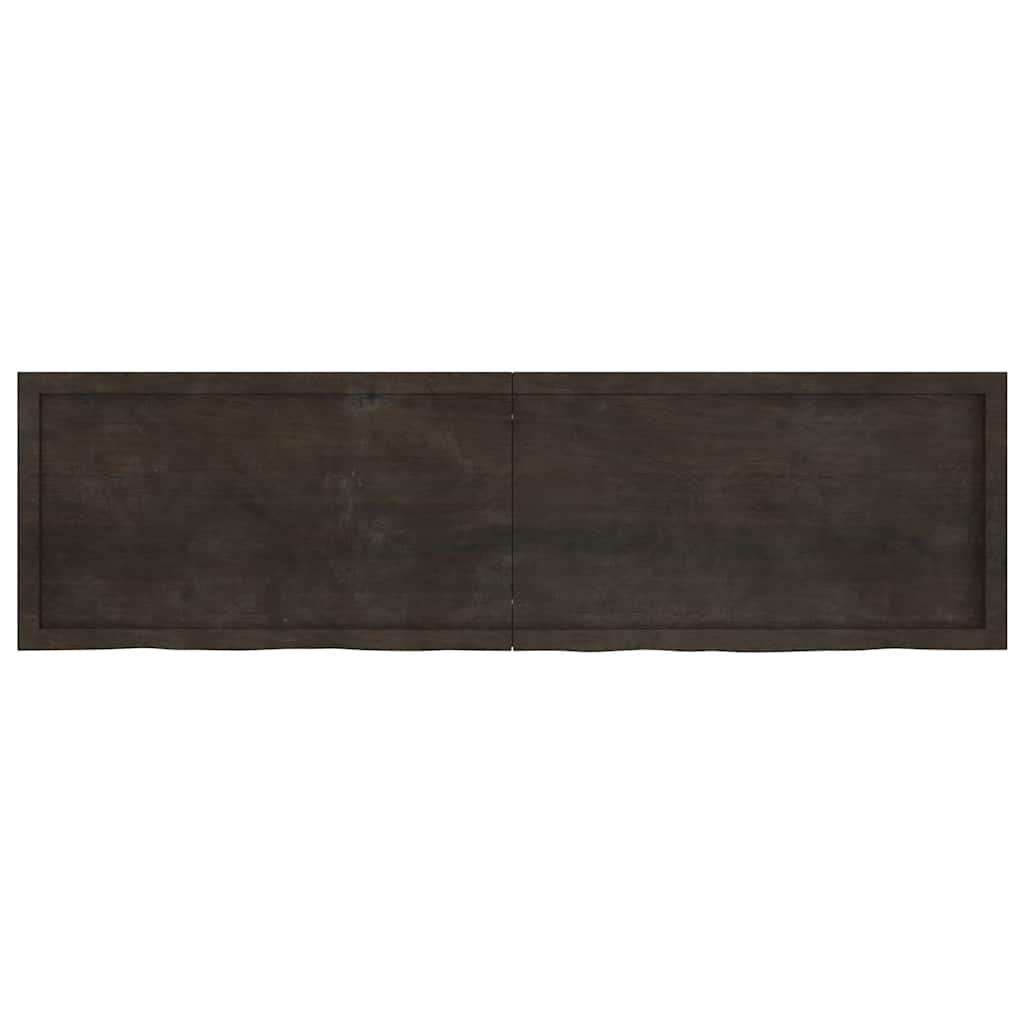 vidaXL Wall Shelf Dark Brown 180x50x(2-6) cm Treated Solid Wood Oak 2