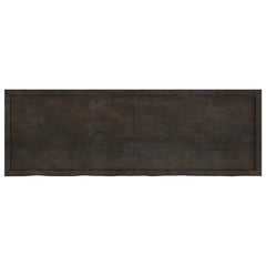 vidaXL Wall Shelf Dark Brown 180x60x(2-6) cm Treated Solid Wood Oak 2