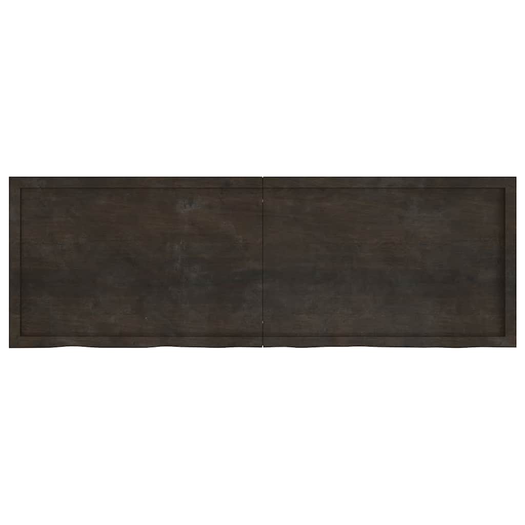 vidaXL Wall Shelf Dark Brown 180x60x(2-6) cm Treated Solid Wood Oak 2