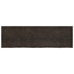 vidaXL Wall Shelf Dark Brown 200x60x(2-4) cm Treated Solid Wood Oak 2