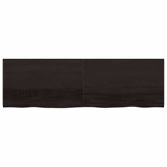 vidaXL Wall Shelf Dark Brown 200x60x(2-4) cm Treated Solid Wood Oak 3
