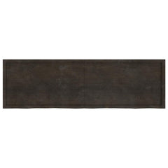 vidaXL Wall Shelf Dark Brown 200x60x(2-6) cm Treated Solid Wood Oak 2