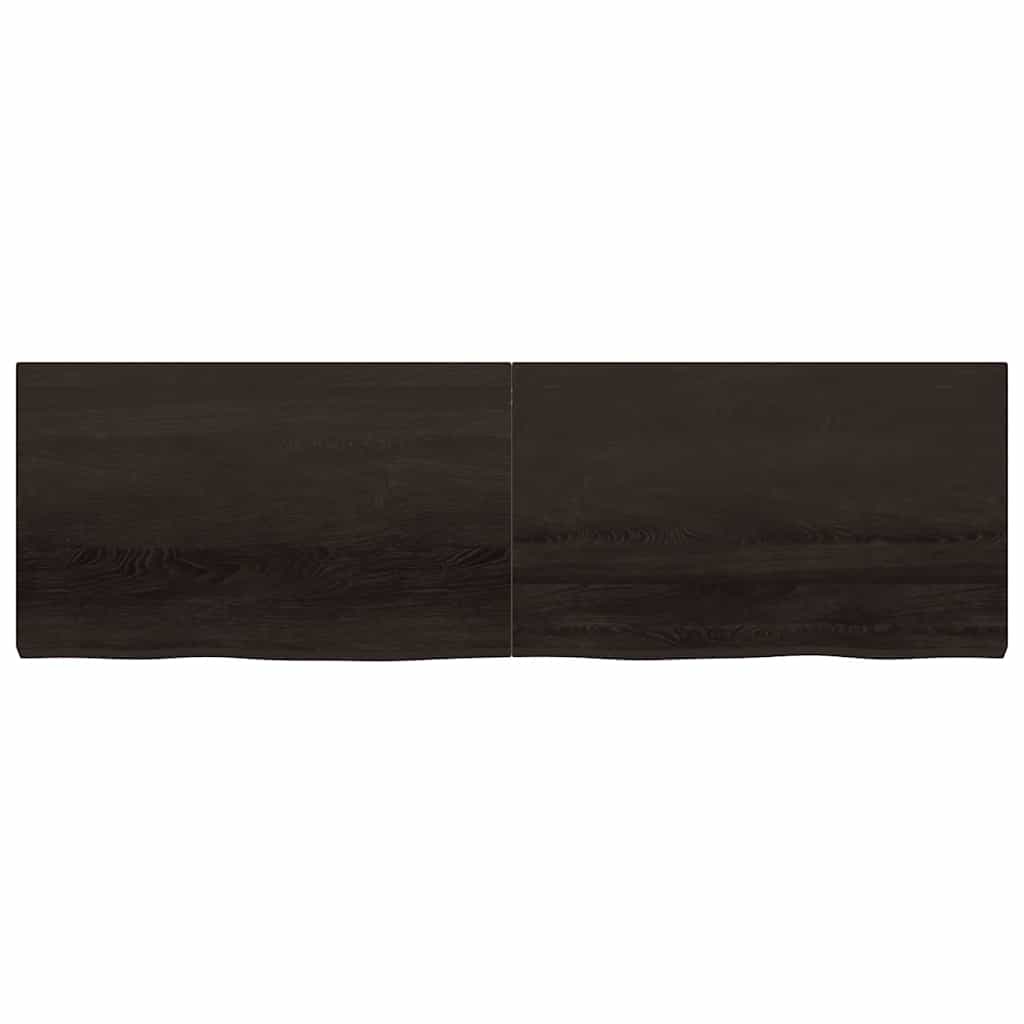 vidaXL Wall Shelf Dark Brown 200x60x(2-6) cm Treated Solid Wood Oak 3