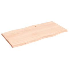 vidaXL Table Top 80x40x2 cm Untreated Solid Wood Oak Live Edge 4