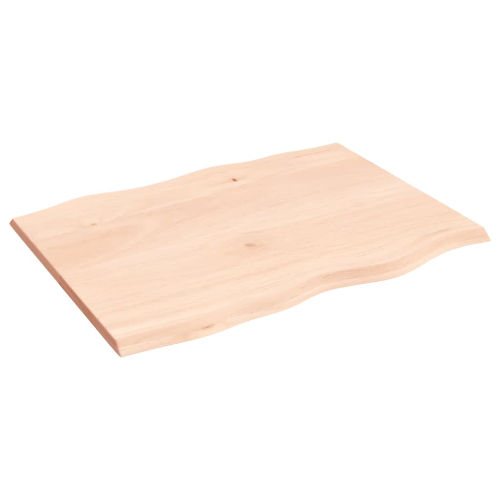vidaXL Table Top 80x60x2 cm Untreated Solid Wood Oak Live Edge 4