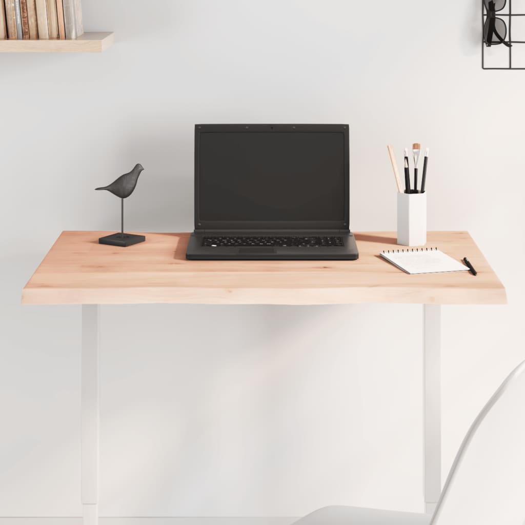 vidaXL Table Top 80x60x2 cm Untreated Solid Wood Oak Live Edge 1