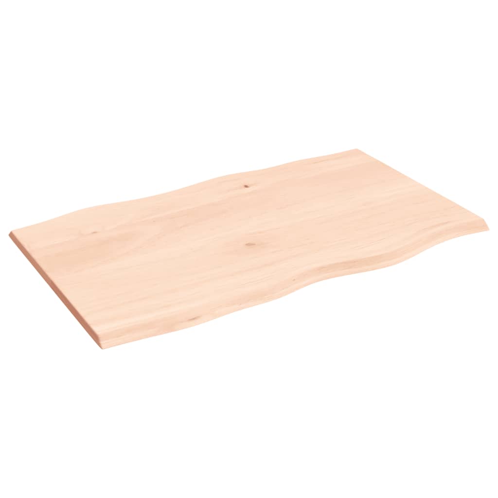 vidaXL Table Top 100x60x2 cm Untreated Solid Wood Oak Live Edge 4