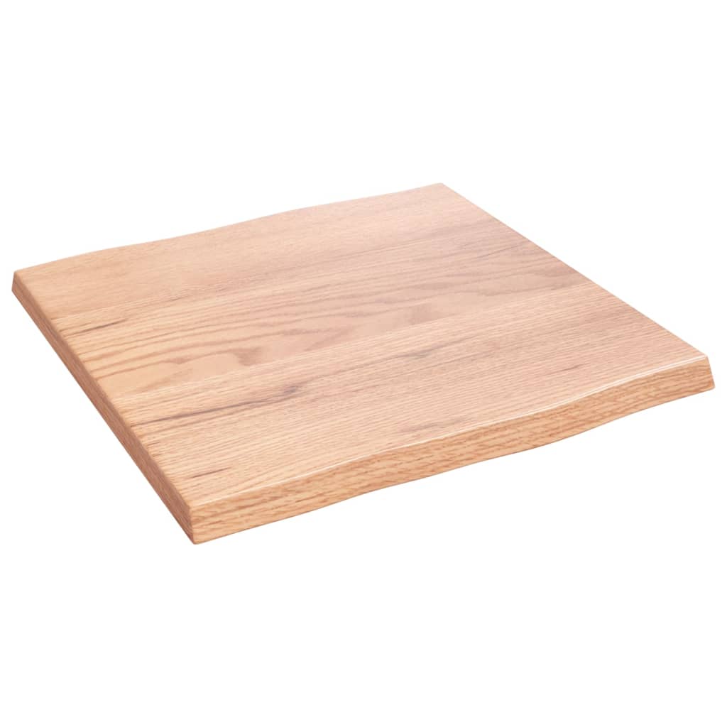 vidaXL Table Top Light Brown 40x40x2 cm Treated Solid Wood Oak Live Edge 3