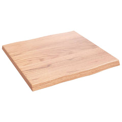 vidaXL Table Top Light Brown 40x40x2 cm Treated Solid Wood Oak Live Edge 3