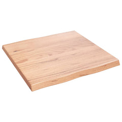 vidaXL Table Top Light Brown 60x60x(2-4) cm Treated Solid Wood Live Edge 4
