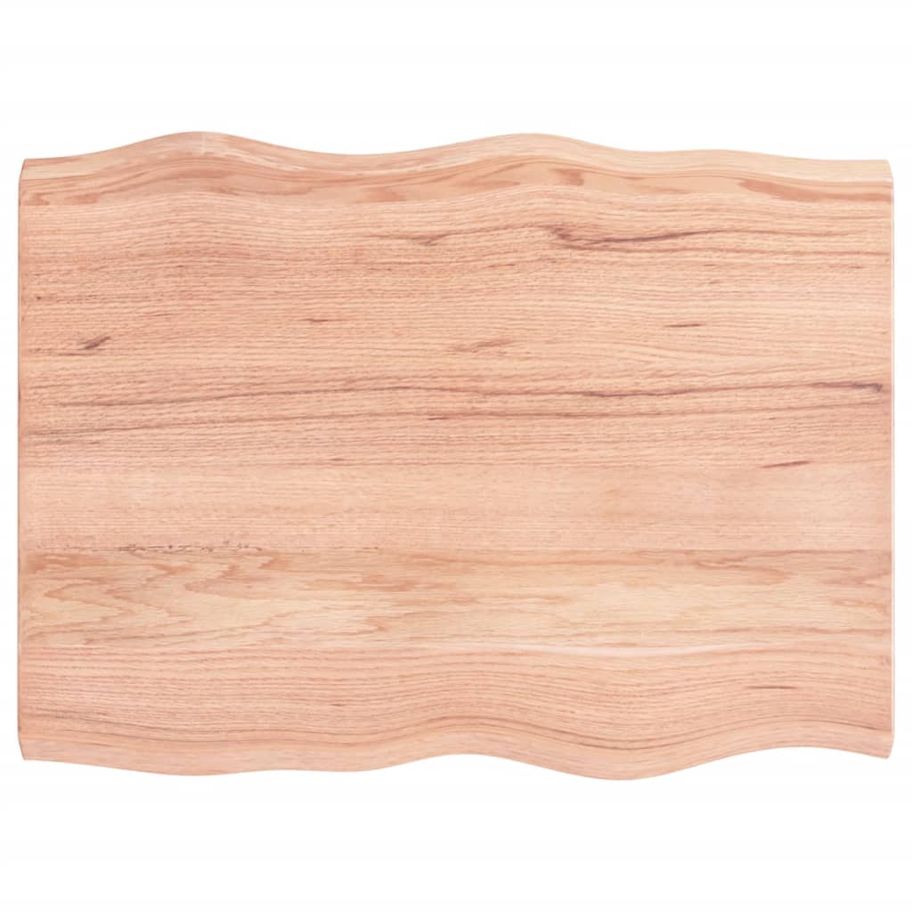 vidaXL Table Top Light Brown 80x60x(2-4) cm Treated Solid Wood Live Edge 2