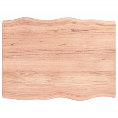 vidaXL Table Top Light Brown 80x60x(2-4) cm Treated Solid Wood Live Edge 2