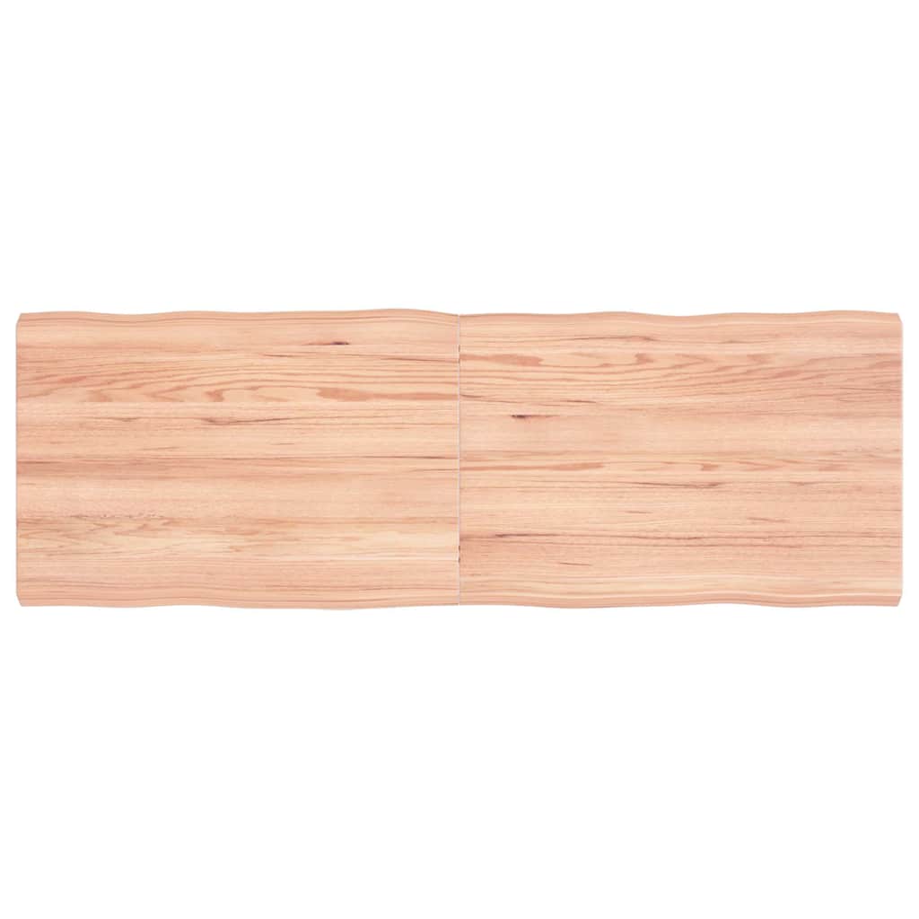 vidaXL Table Top Solid Wood Oak Live Edge Light Brown Depth 40 cm