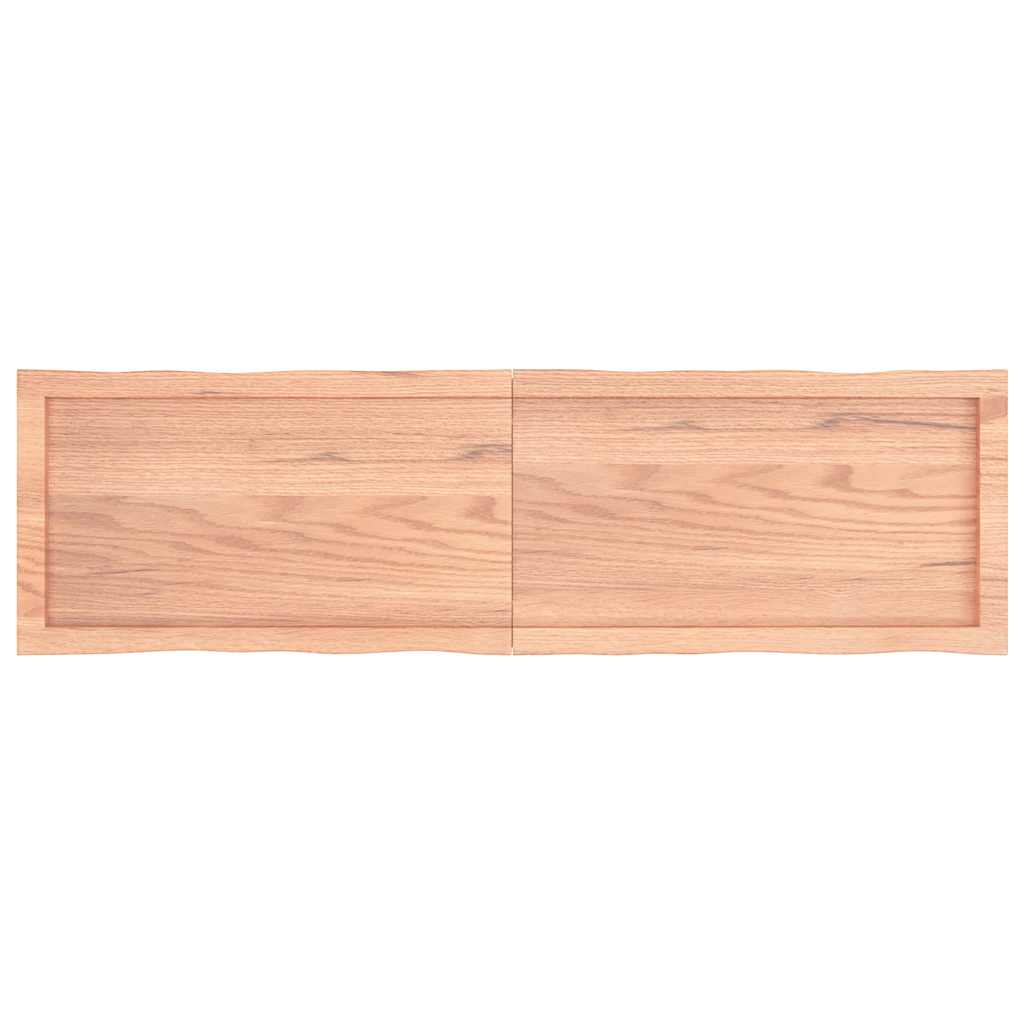 vidaXL Table Top Light Brown 140x40x(2-4)cm Treated Solid Wood Live Edge 3
