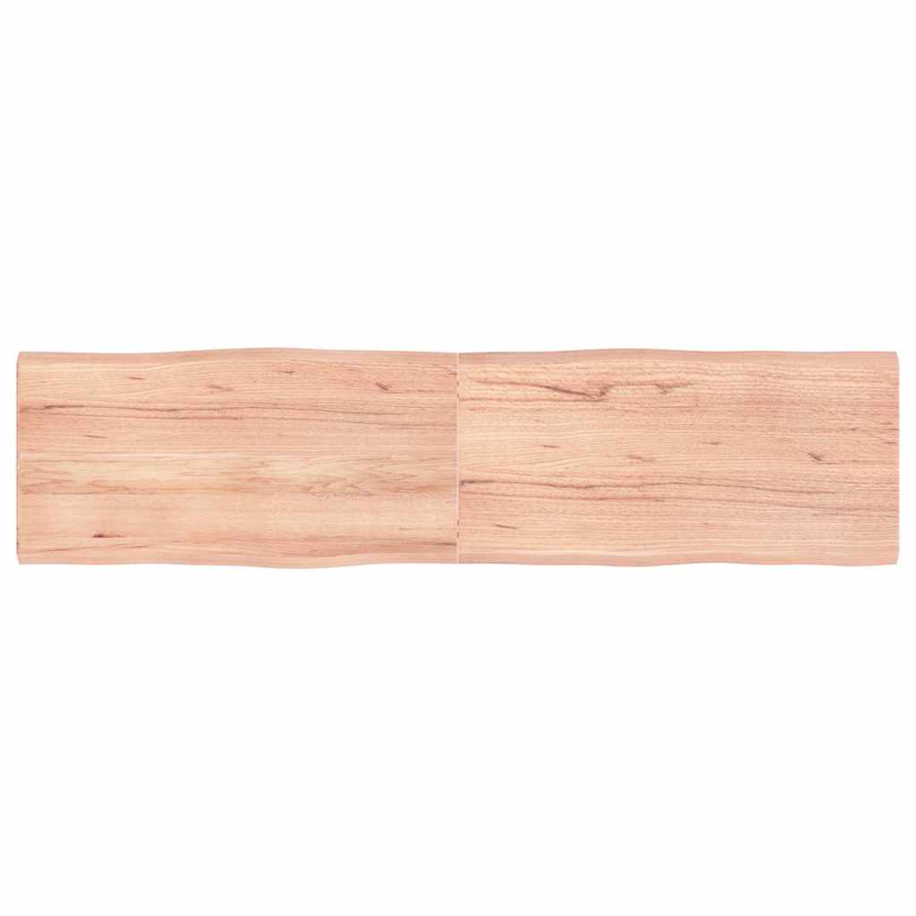 vidaXL Table Top Solid Wood Oak Live Edge Light Brown Depth 40 cm