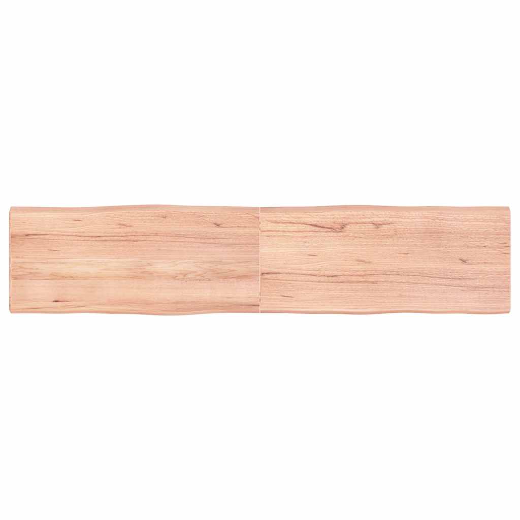 vidaXL Table Top Solid Wood Oak Live Edge Light Brown Depth 40 cm