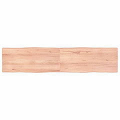 vidaXL Table Top Solid Wood Oak Live Edge Light Brown Depth 40 cm
