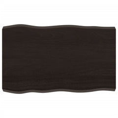 vidaXL Table Top Dark Brown 80x50x(2-6) cm Treated Solid Wood Live Edge 2