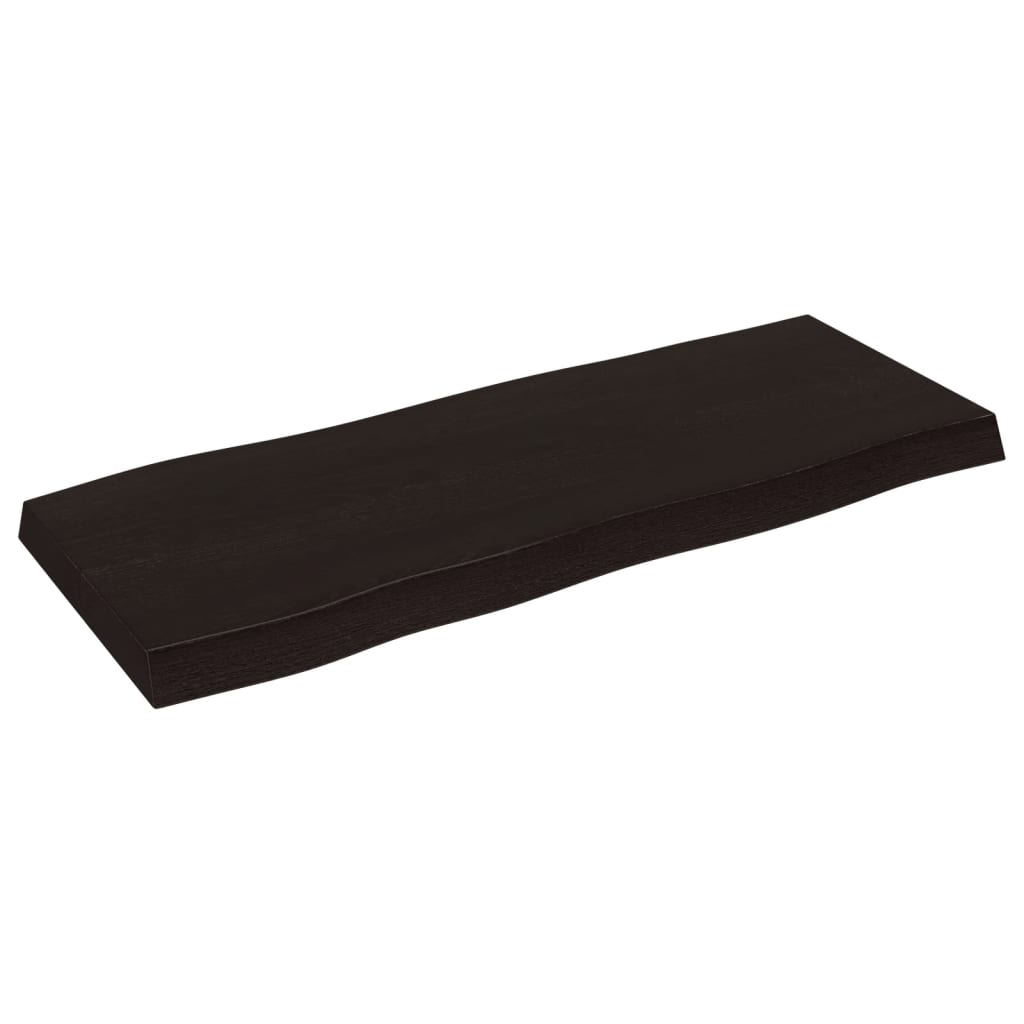 vidaXL Table Top Dark Brown 100x40x(2-6) cm Treated Solid Wood Live Edge 4