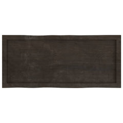 vidaXL Table Top Dark Brown 100x40x(2-6) cm Treated Solid Wood Live Edge 5