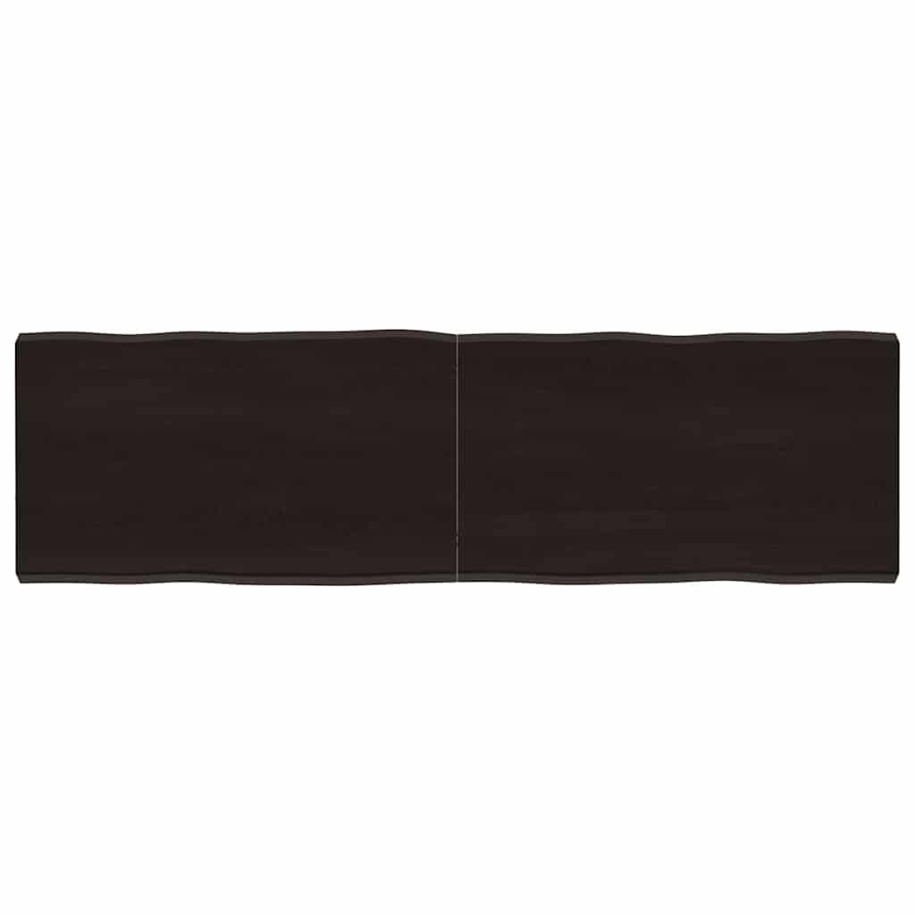 vidaXL Table Top Dark Brown 140x40x(2-4) cm Treated Solid Wood Live Edge 1