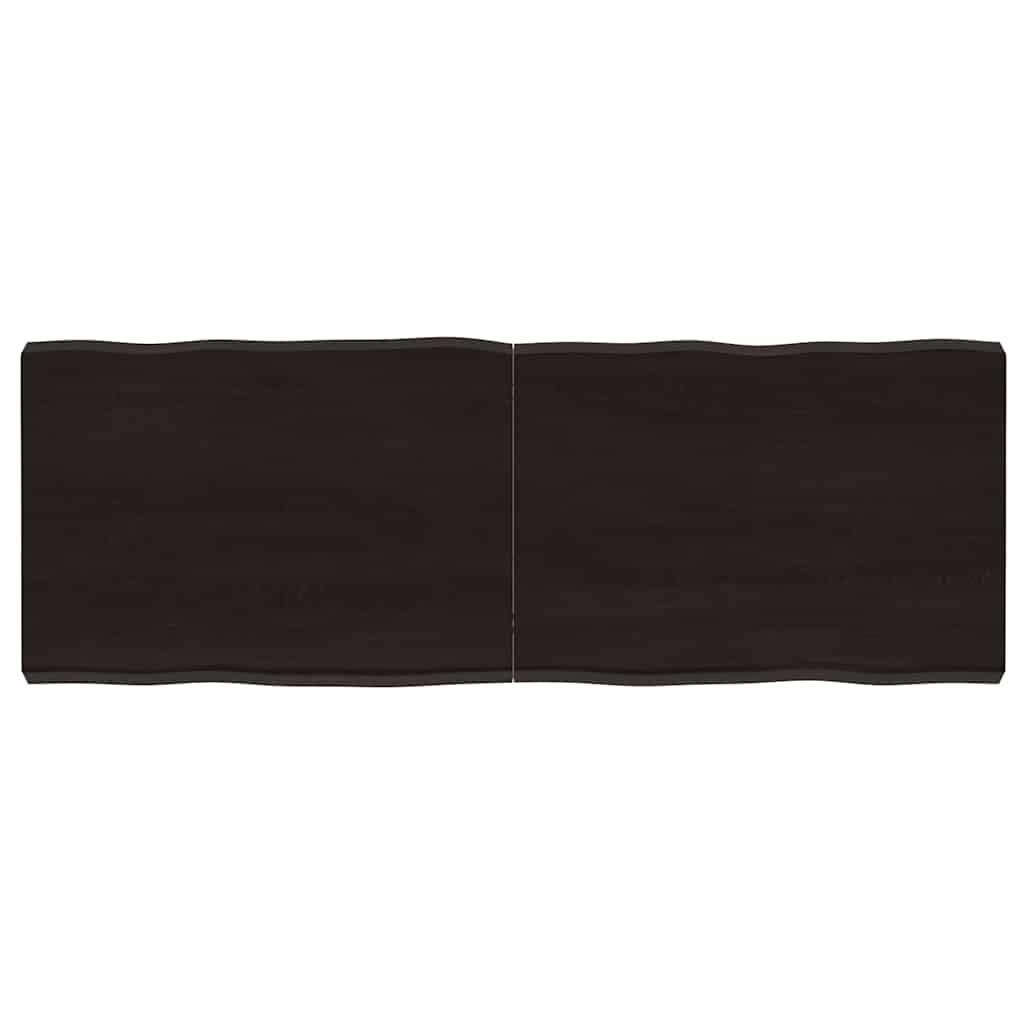 vidaXL Table Top Dark Brown 140x50x(2-6) cm Treated Solid Wood Live Edge 1