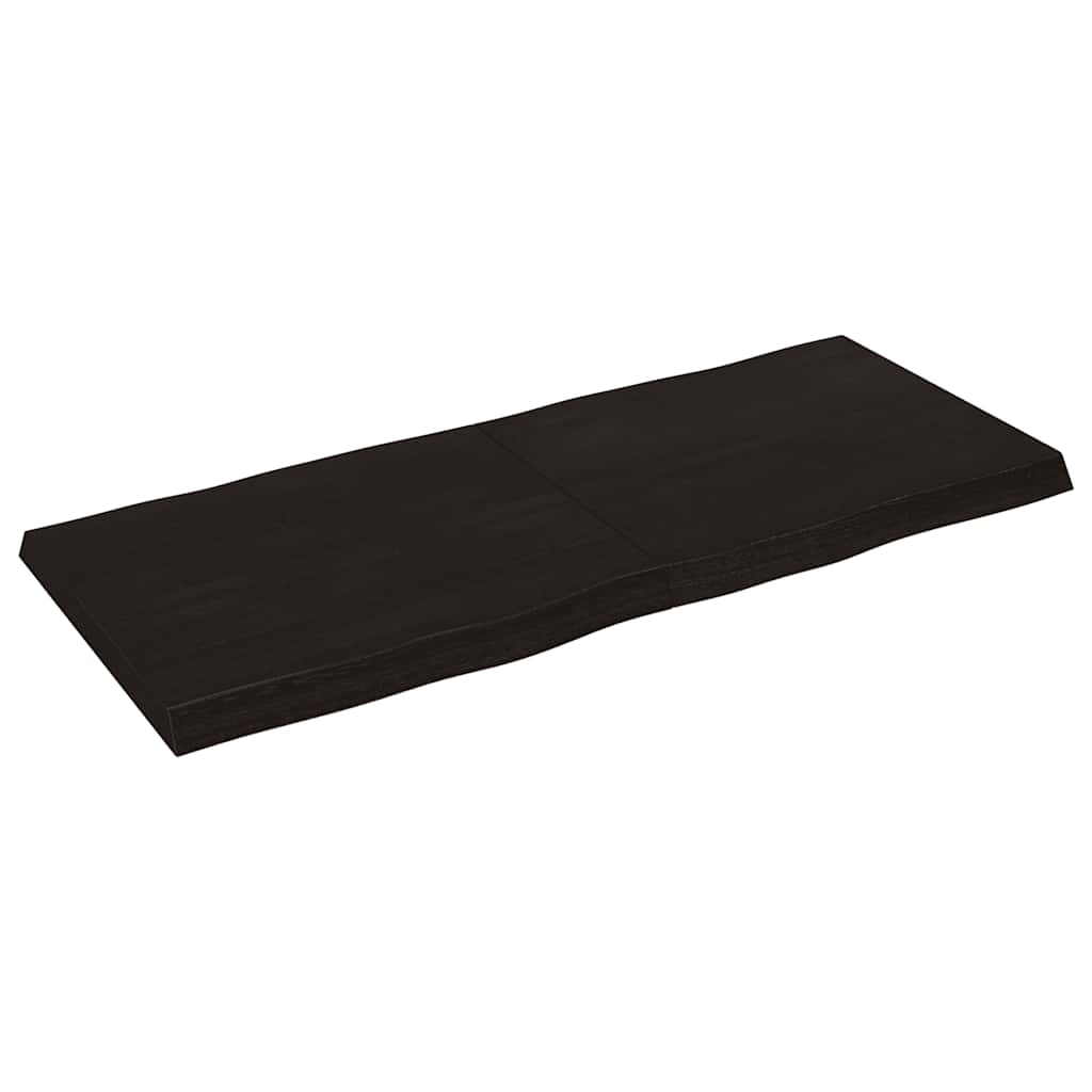 vidaXL Table Top Dark Brown 140x60x(2-6) cm Treated Solid Wood Live Edge 2