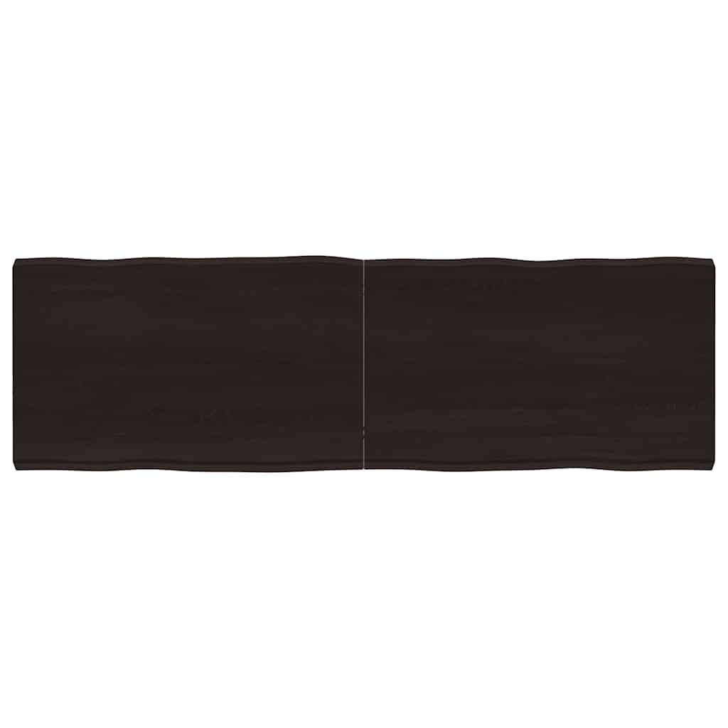 vidaXL Table Top Dark Brown 160x50x(2-6) cm Treated Solid Wood Live Edge 1
