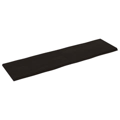 vidaXL Table Top Dark Brown 180x50x(2-4) cm Treated Solid Wood Live Edge 2