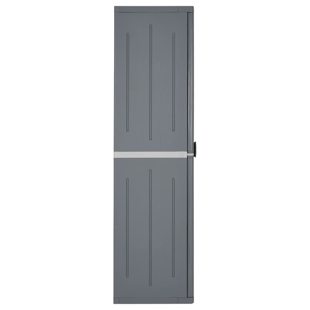 vidaXL Garden Storage Cabinet Grey 65x45x172 cm PP Rattan 3